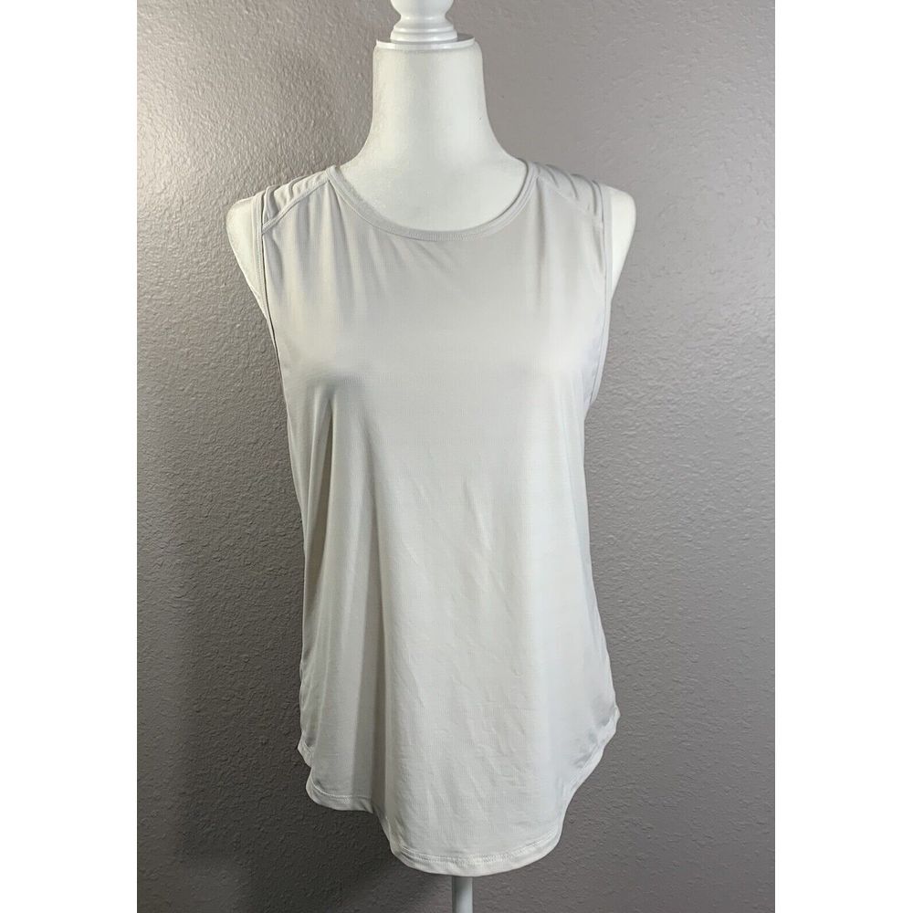 Zyia Active Women's Chill Tank‎ Top Size M Cream Key Hole Back
